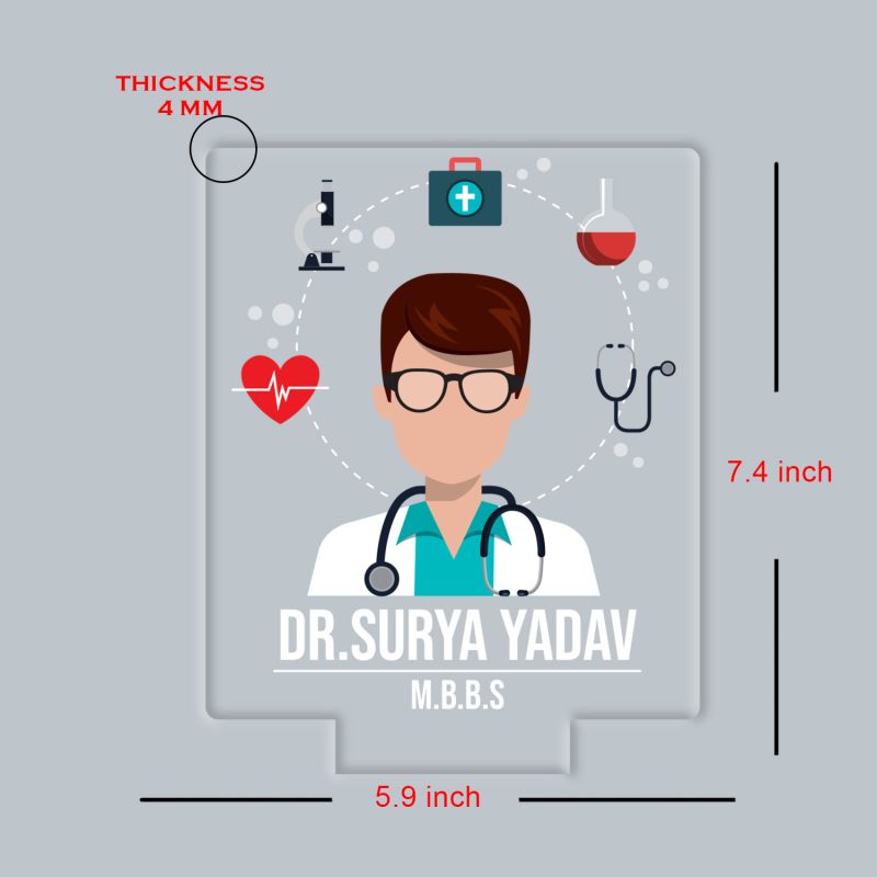 Personalized Doctor LED Night Lamp with Warm White Light Thankyou Gift for Doctor Appreciation Gift for Doctor Clinic & Hospital Decor Light (Gift for MBBS Doctor)